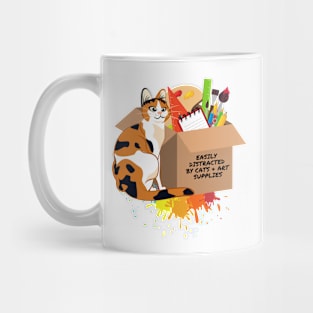 Easily Distracted by Cats and Art Supplies Mug